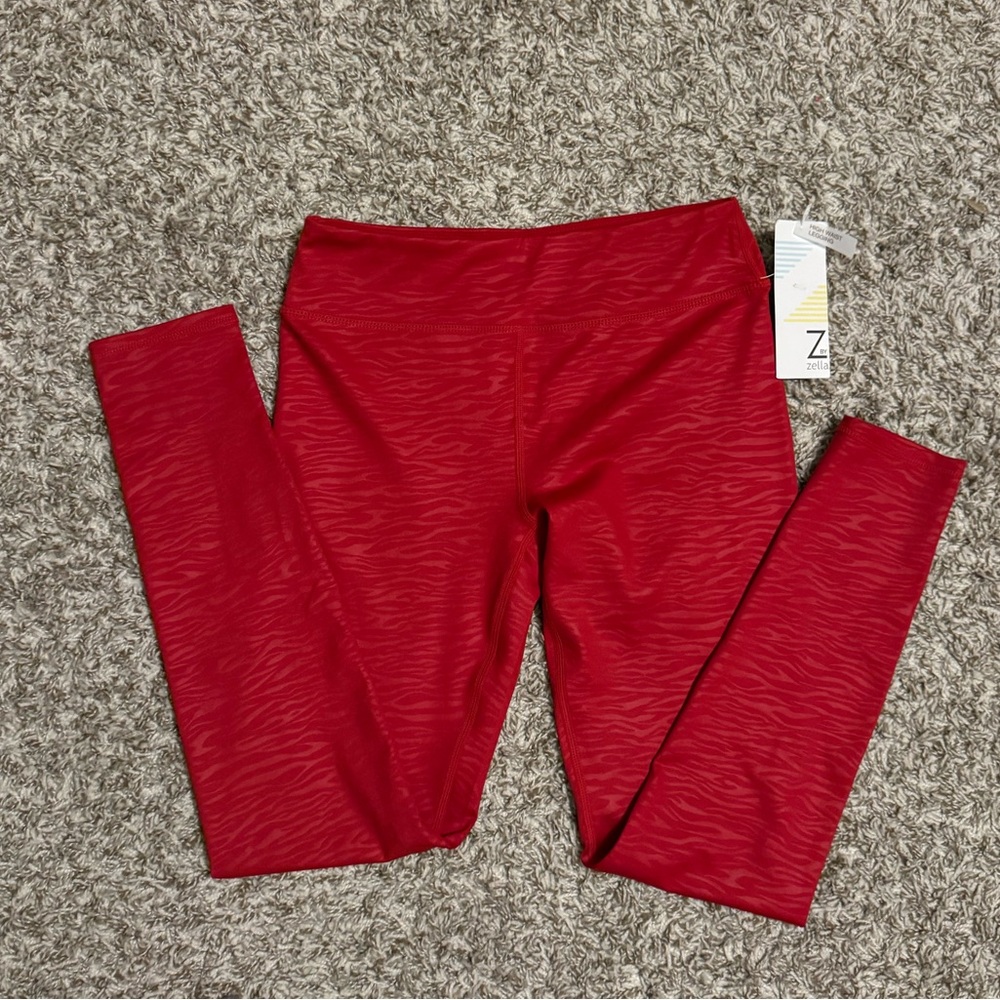Zella Girls Leggings XL 14/16 red zebra stripe Z by Zella